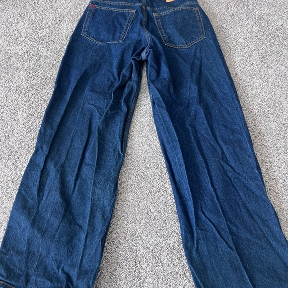 BDG Jeans Women’s Size 28 Dark Wash High Rise Tapered Baggy Zip Fly Button Close - Picture 9 of 10